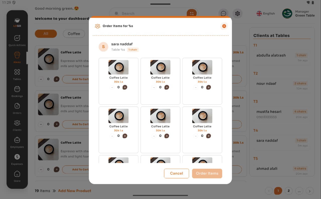 Dark Mug Coffee management application screenshot 4